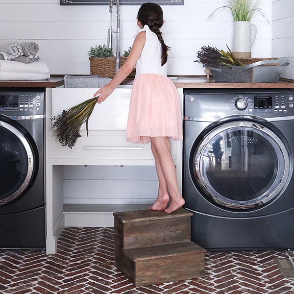 Rustic Stair Stepping Stool