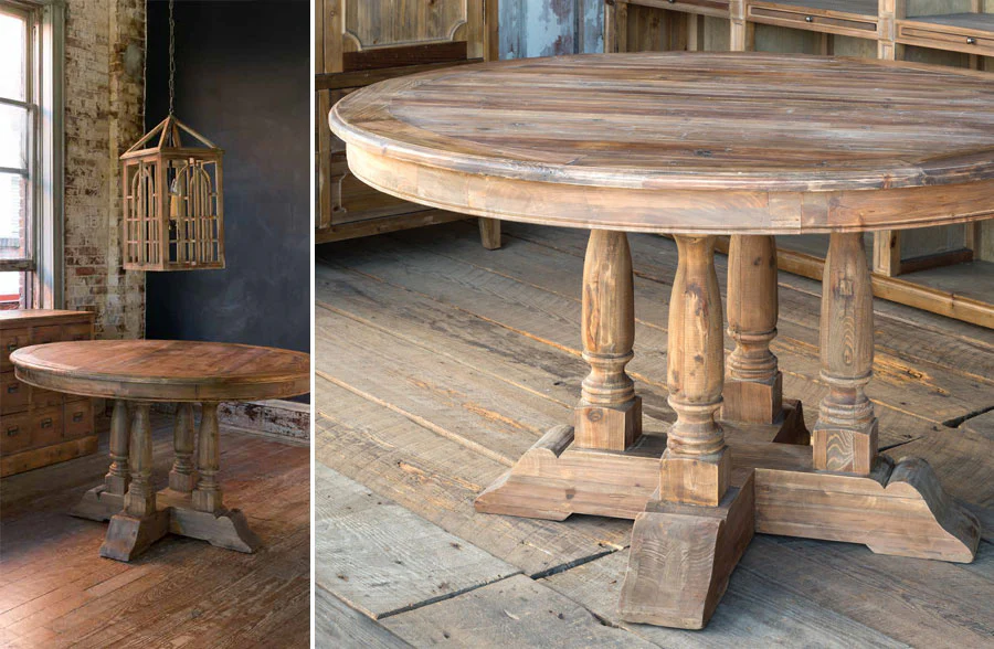 Old Pine Balustrade Table