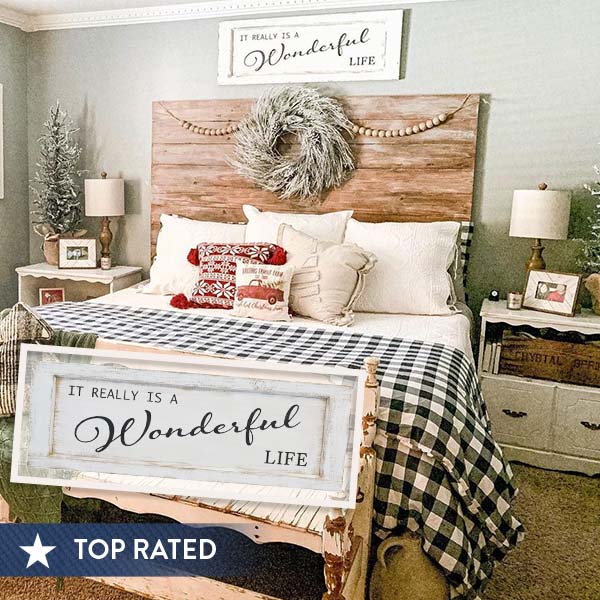 Wonderful Life Wooden Distressed Sign