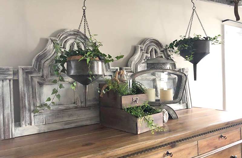 Galvanized Funnel Hanging Planter  Set of 2