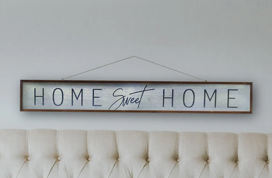 45 Inch Long Wooden Framed Reversible Sign, 2 in 1