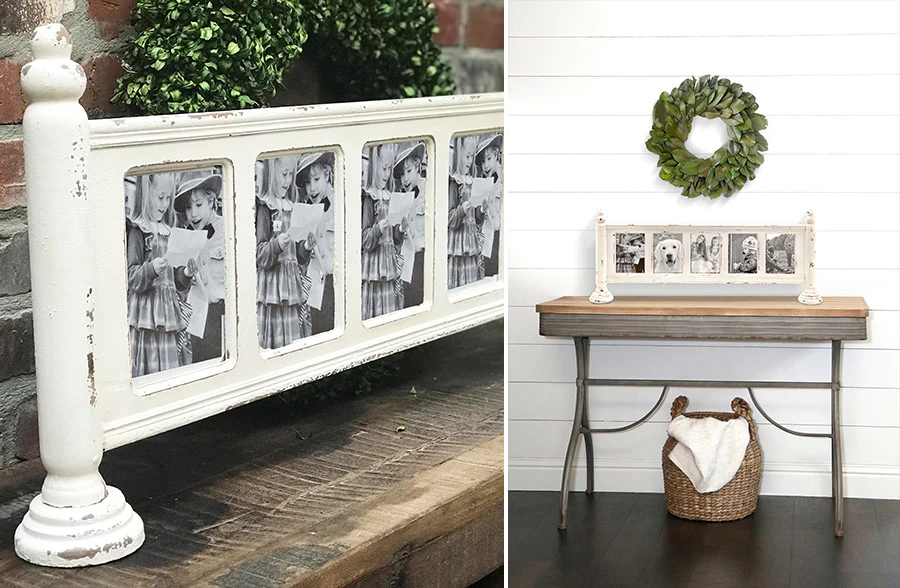 36 Inch Long Distressed Wooden Collage Frame