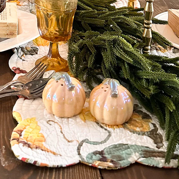 Iridescent Pumpkin Salt and Pepper Set