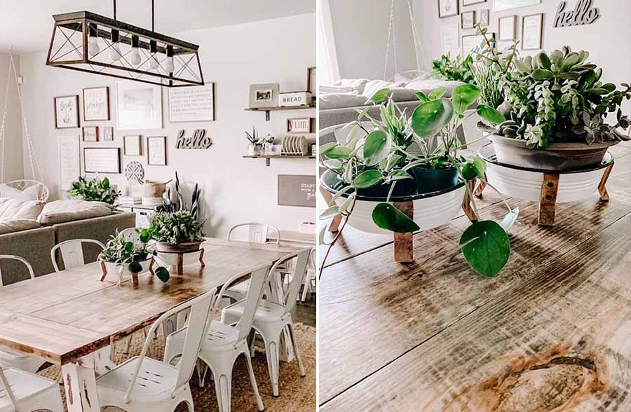 Enamel Basin Planters, Set of 2