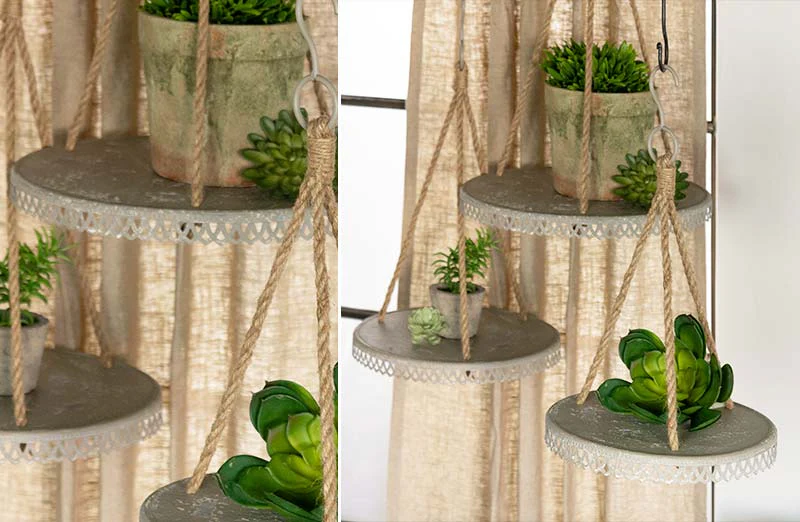 Trimmed Hanging Shelves  Set of 3