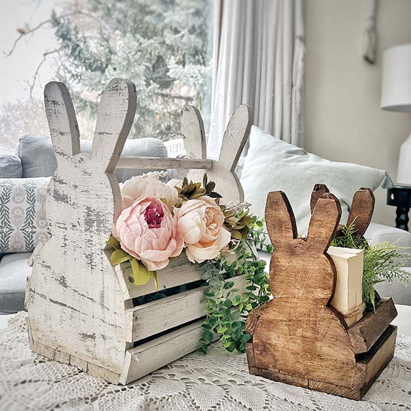 Wooden Bunny Basket, Pick Your Style