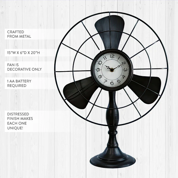 Modern Metal Fan Table Clock