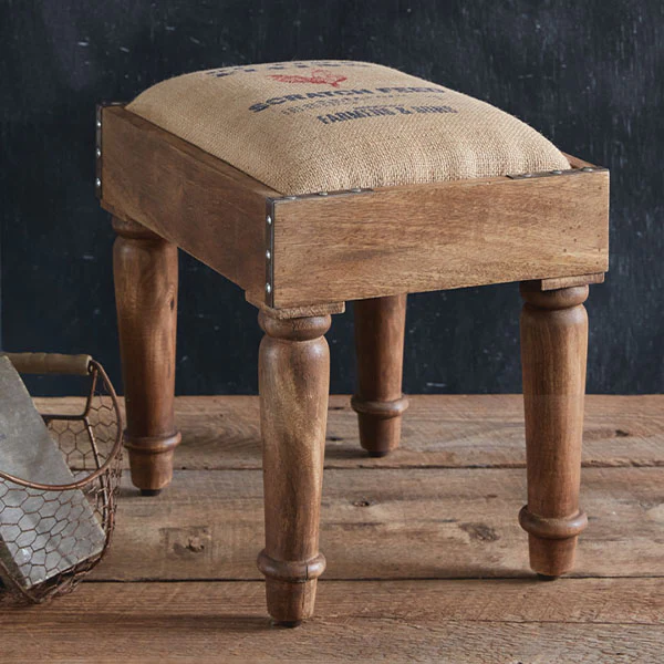 Grain Sack Footstool