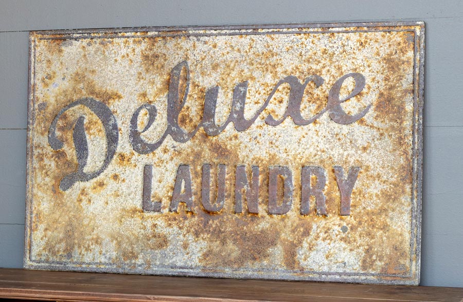 Aged Metal Deluxe Laundry Sign
