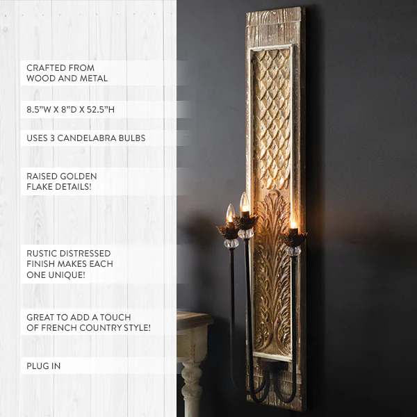 Ornate Candelabra Wall Sconce