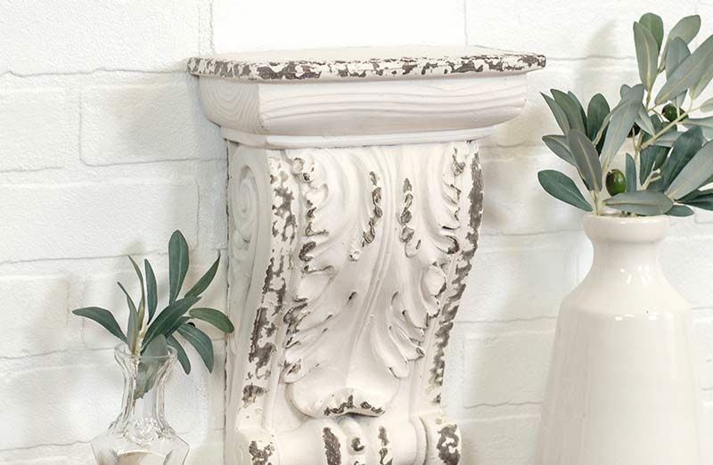 Victorian White Distressed Corbel