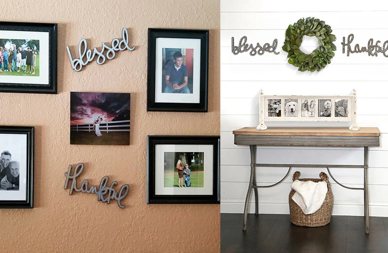 Blessed And Thankful Signs  Set of 2