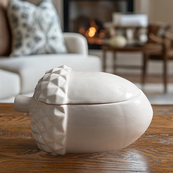 Porcelain Acorn Jar