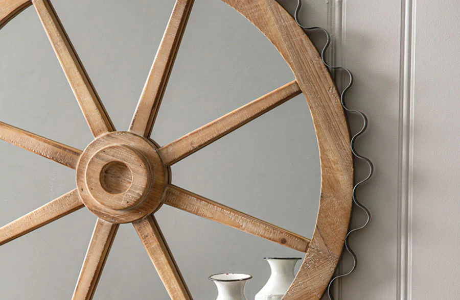 Wagon Wheel Wall Mirror