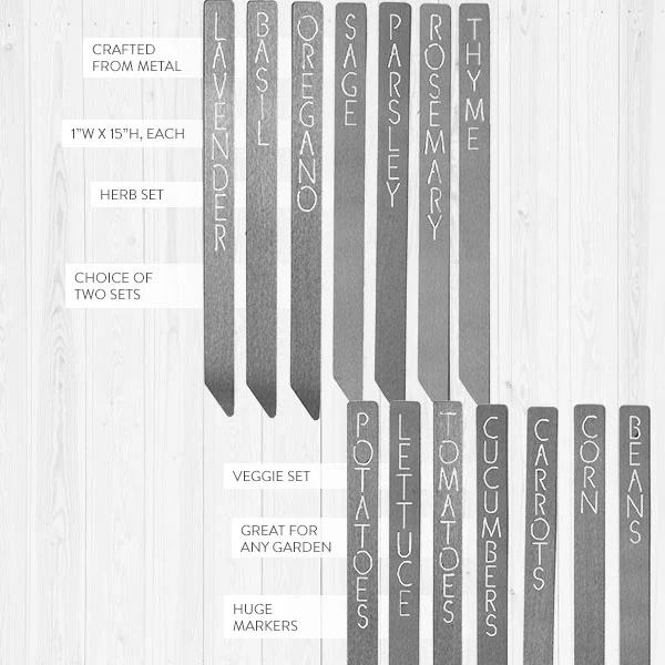 Oversized Garden Markers, Set of 7 - Pick Your Style