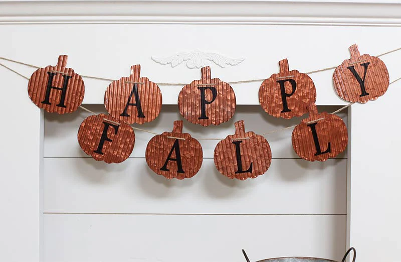 Happy Fall Tin Garland