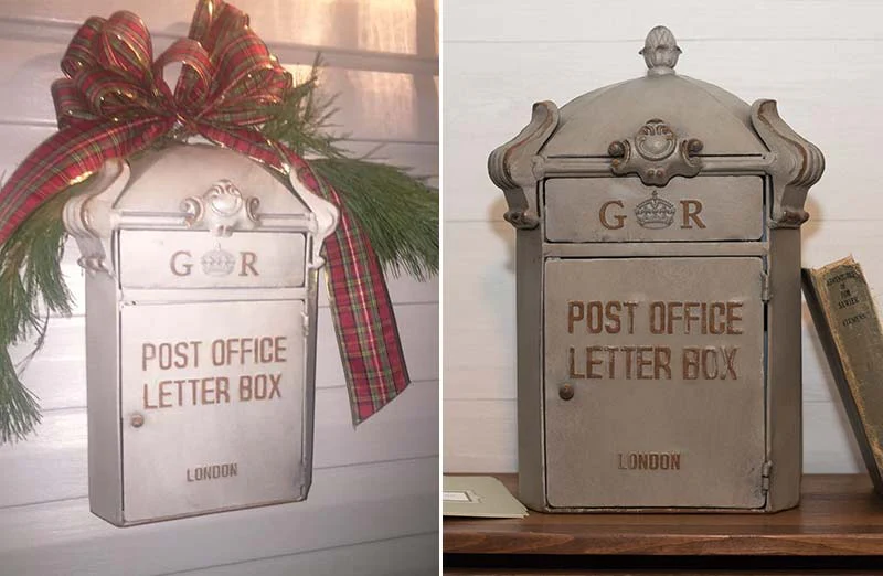Antiqued Iron Post Office Box