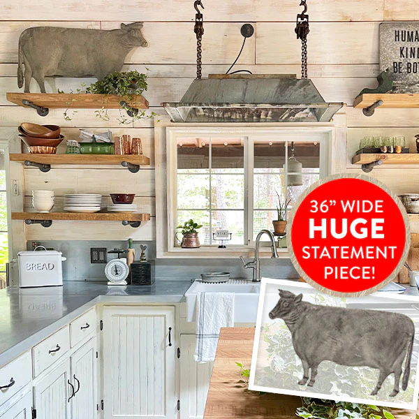 HUMOOOOONGOUS Distressed Metal Cow