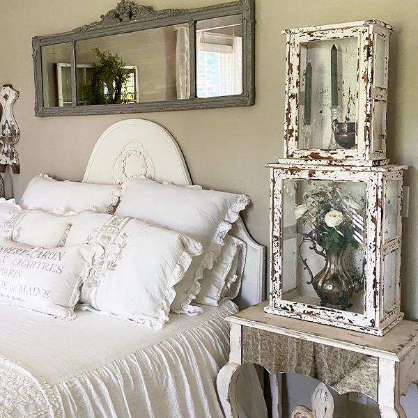 Antique Inspired Distressed Wooden Cabinets, Set of 2