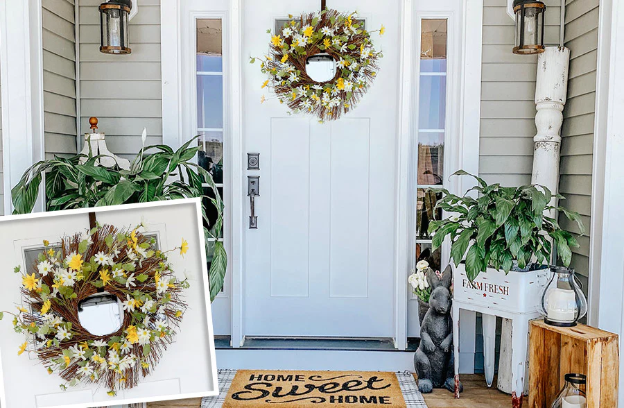 Premium Mixed Yellow Wildflower Wreath
