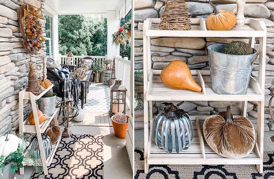 Wooden Three Tiered Plant Shelving Stand