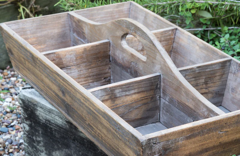 Aged Wood 6 Tote Caddy