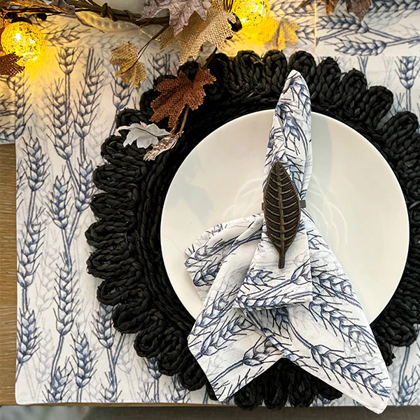 Wheat Placemats, Napkins and Runner Set | Blue Harvest