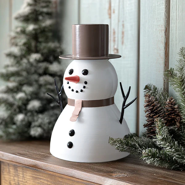 Metal Snowman with Top Hat