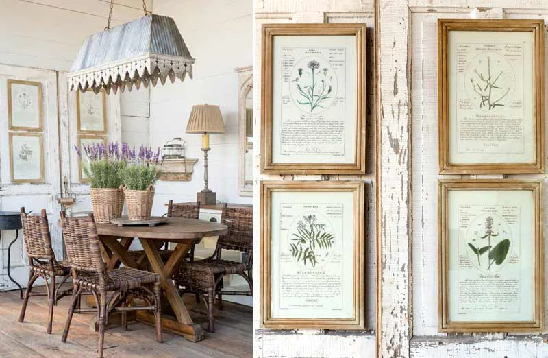 *HUGE* Framed Botanical Art Prints  Set of 4