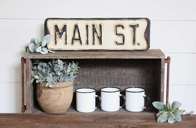 White Enamelware Mugs  Set of 4