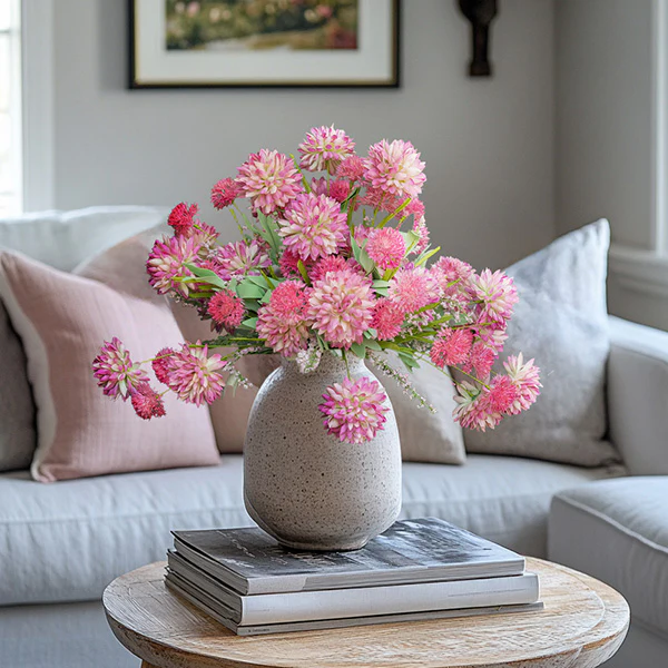 Pink Pom Pom Bush, Set of 4 Stems