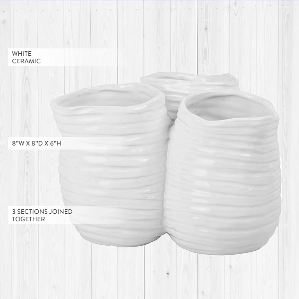 3 Section Ceramic Round Caddy