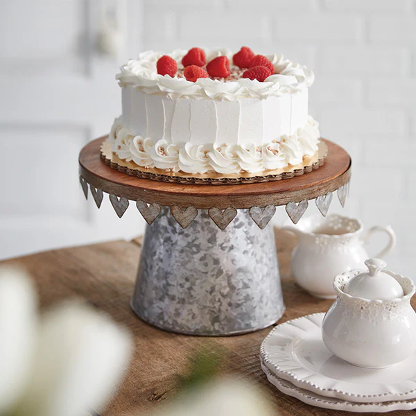 Galvanized Heart Dessert Stand