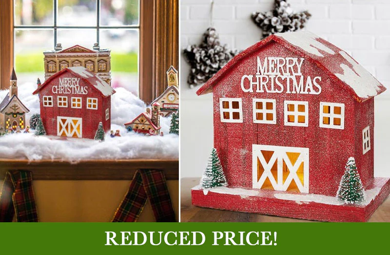 Merry Christmas Light Up Barn