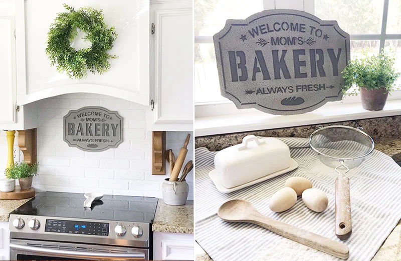 Engraved Mom's Bakery Sign