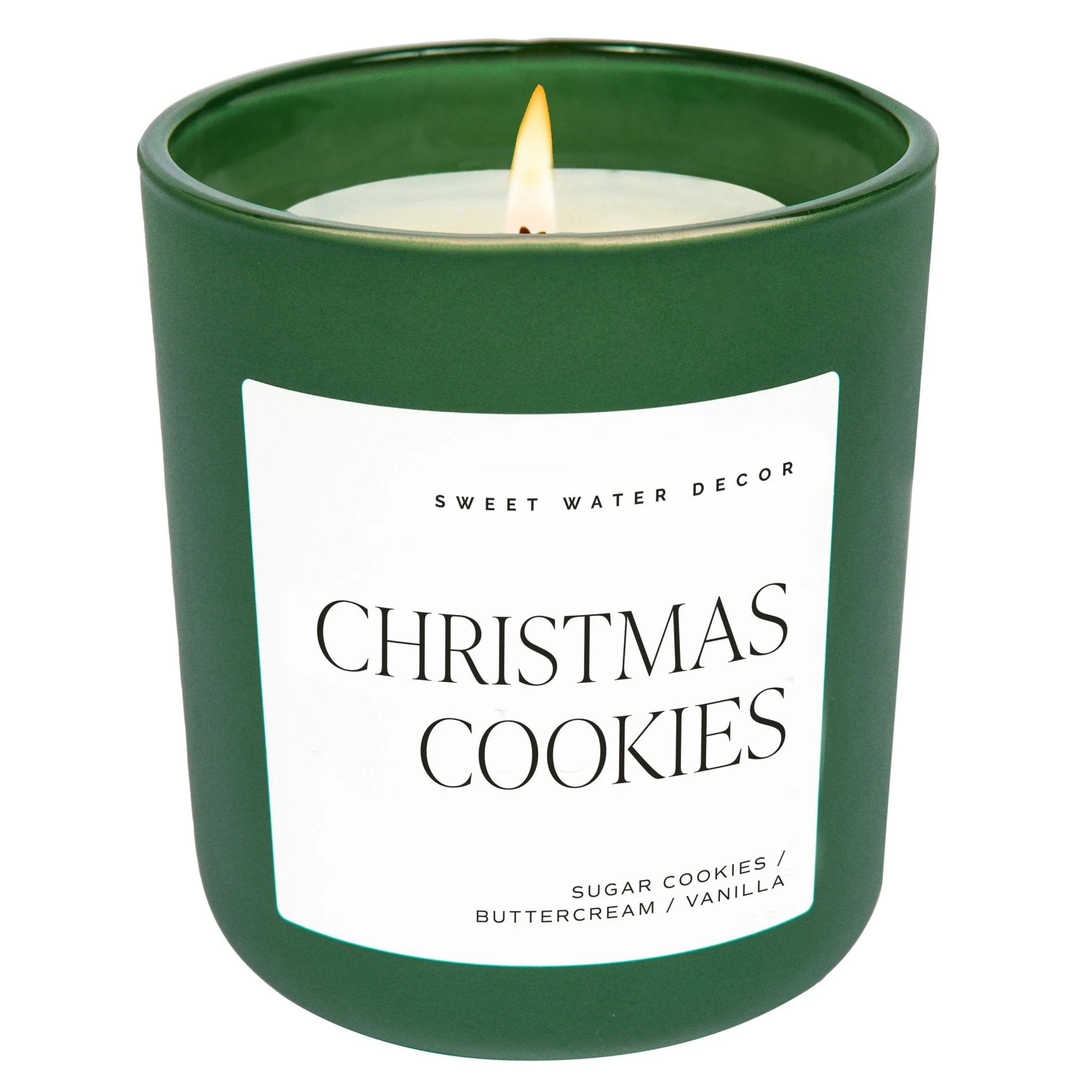 Christmas Cookies Soy Candle - Green Matte Jar - 15 oz