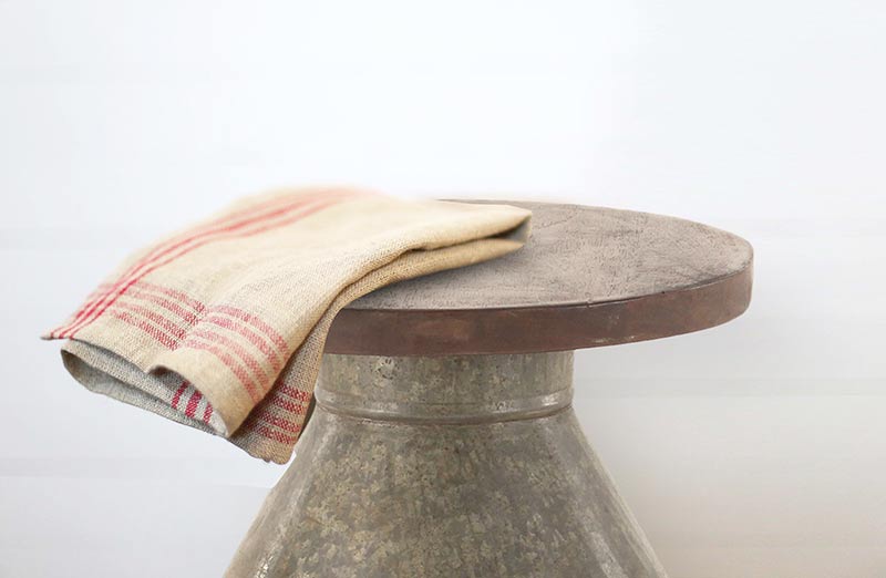 Galvanized Milk Jug Stool