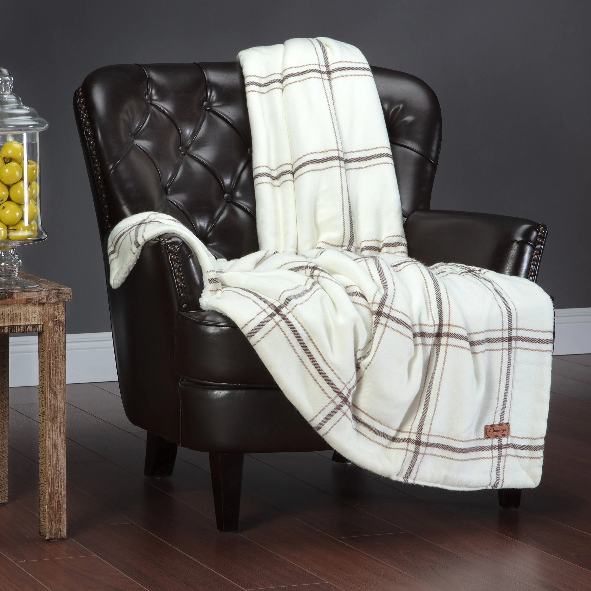 Plaid Sherpa Throw Blanket