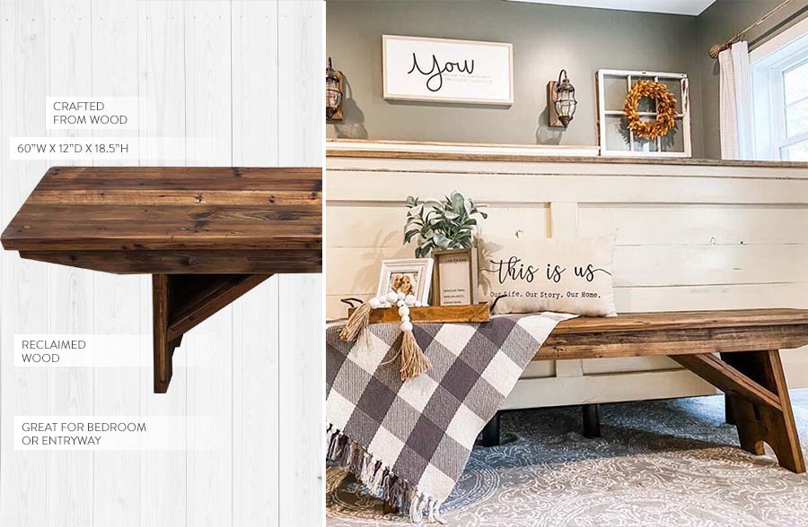 Rustic Design Reclaimed Wood Bench