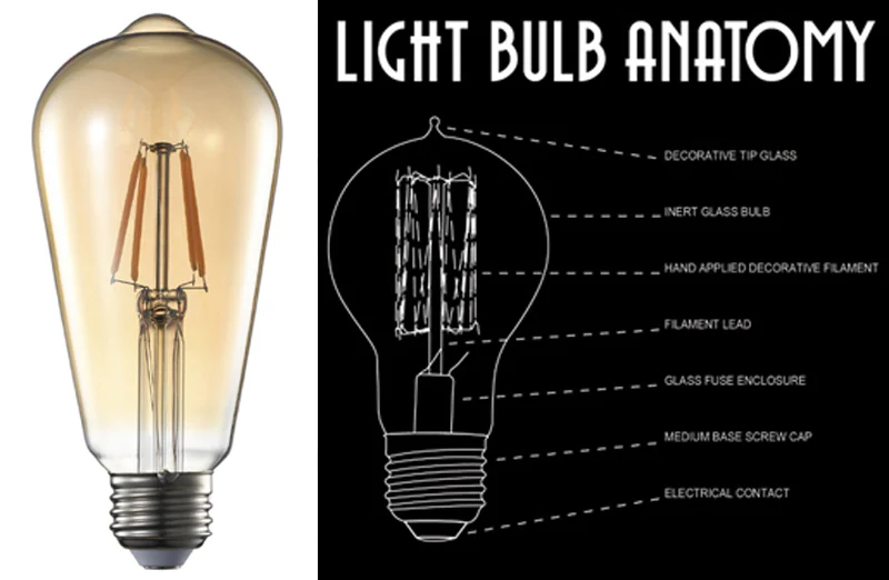 LED Edison Style Bulb  Set Of 6