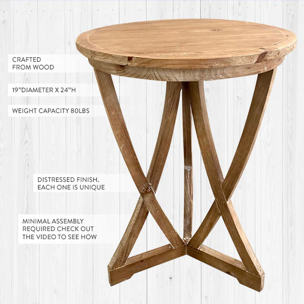 Organic Wood Curved Leg Accent Table