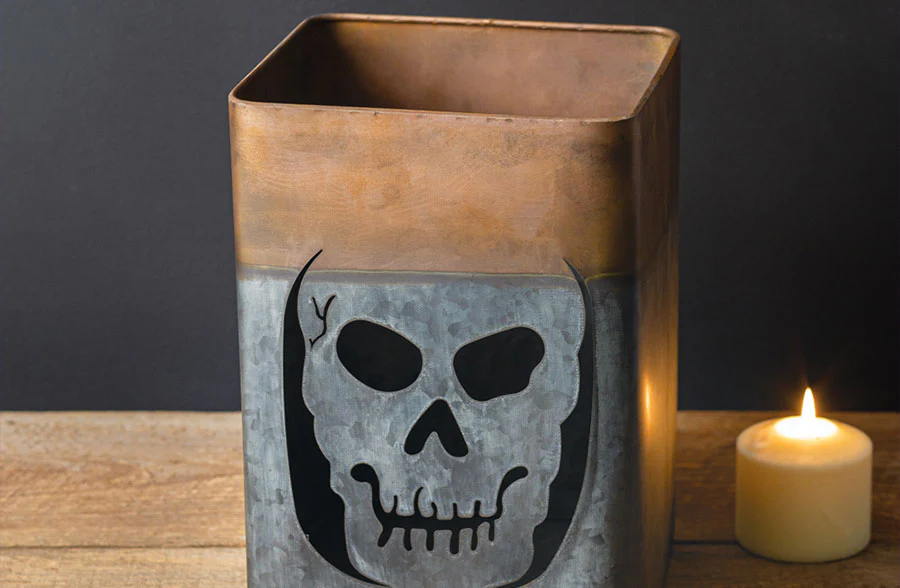 Scary Skeleton Metal Luminary