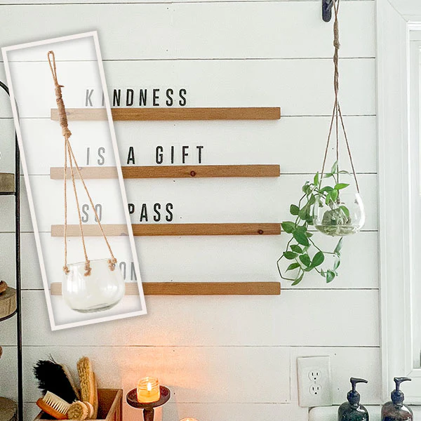 Glass Hanging Planter with Jute Rope