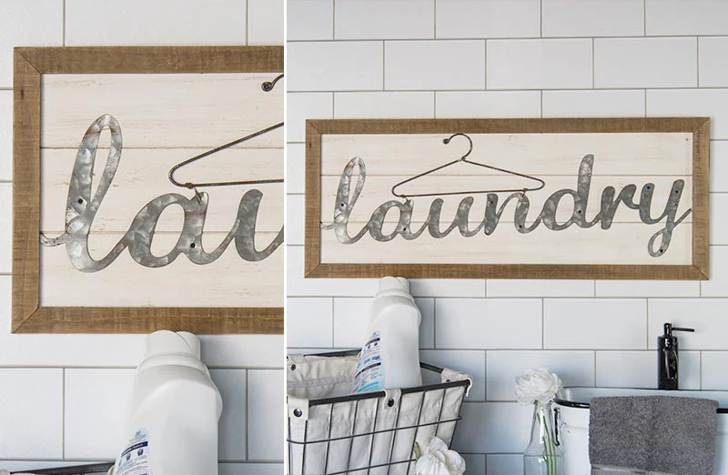 Wooden Framed Laundry Sign