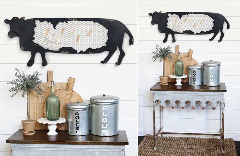 Metal Cow Memo Board