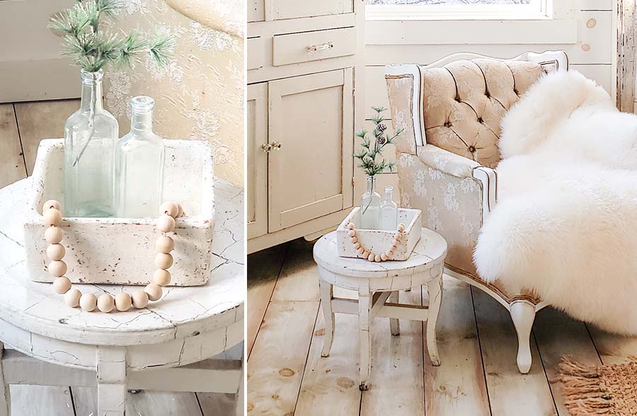 Handmade Whitewashed Square Clay Bowl