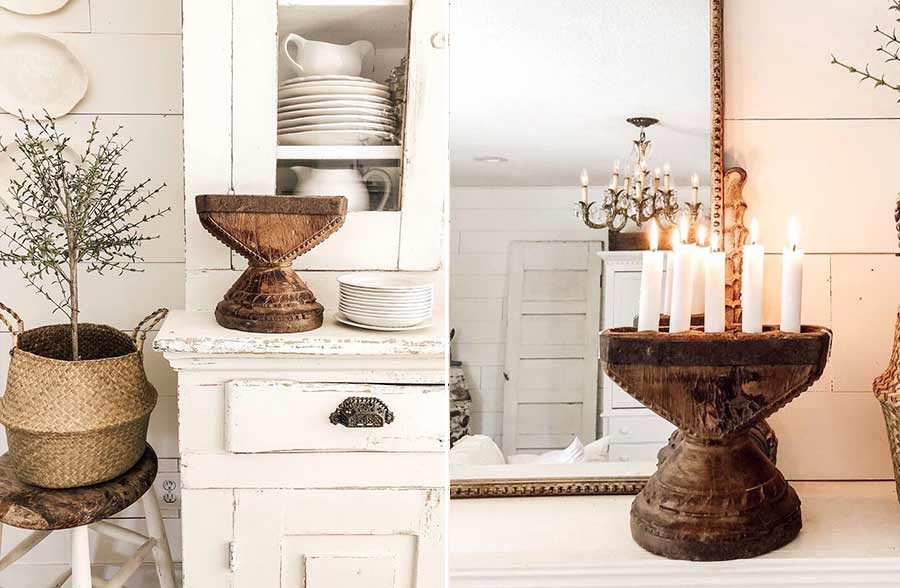 *FOUND* Hand-carved Antique Sugar Mold Candelabra, Pick Your Size