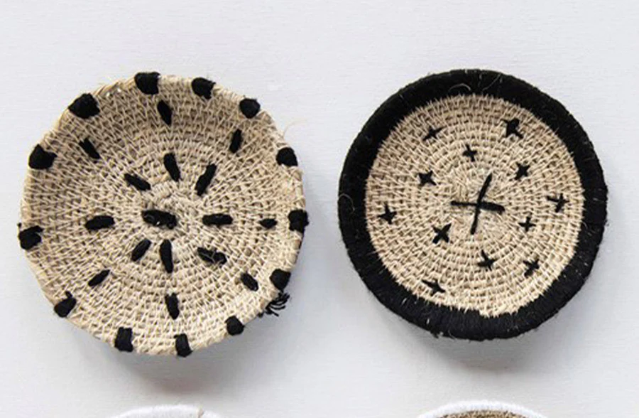 Seagrass Coasters in Burlap Bag