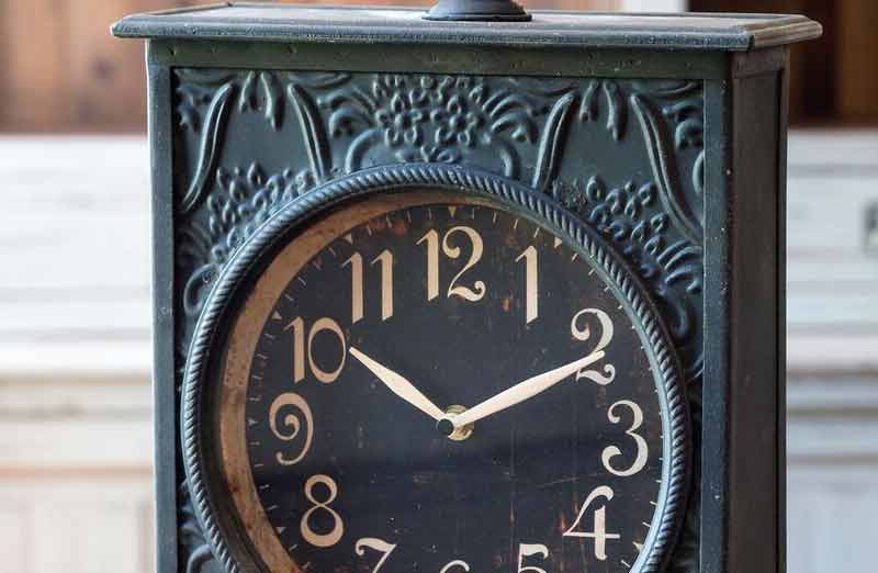 Embossed Antiqued Case Clock