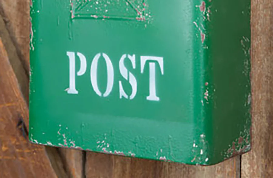 Distressed Green Post Box